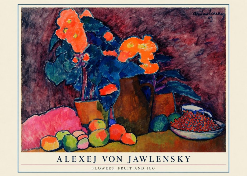 Alexej von Jawlensky Flowers, Fruit and Jug No4 - Juliste