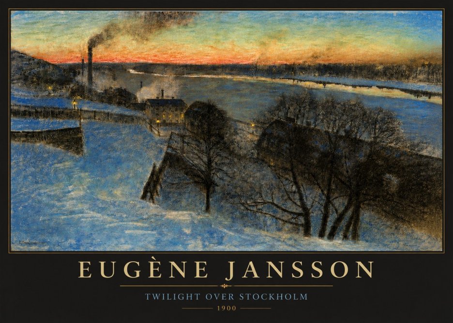 Eugène Jansson Twilight over Stockholm No3 - Juliste