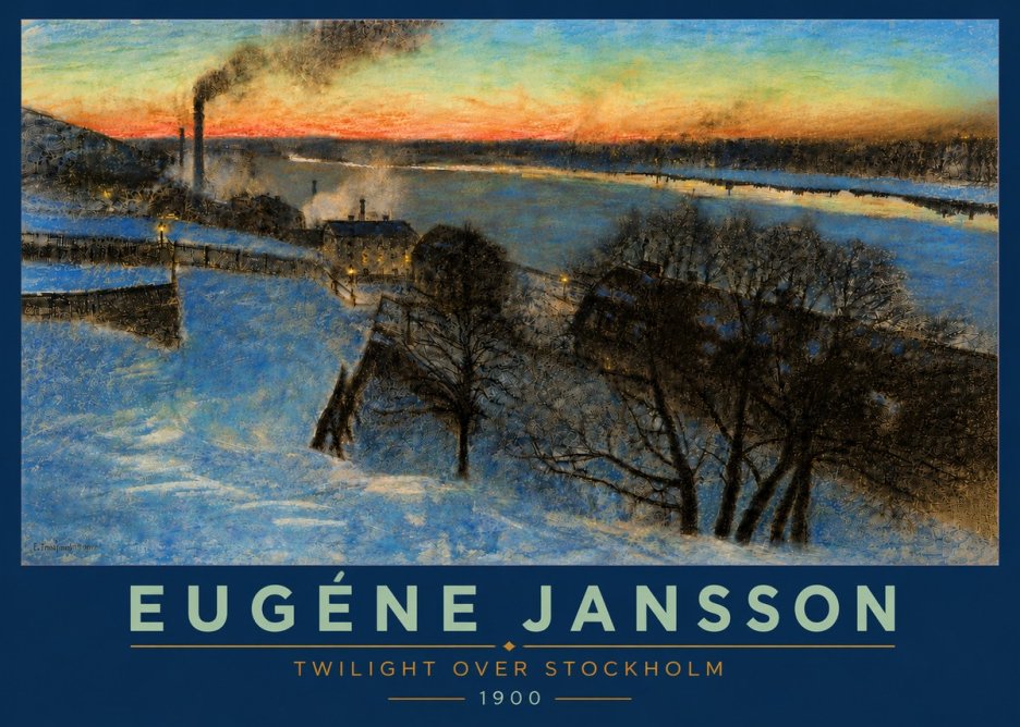 Eugène Jansson Twilight over Stockholm No5 - Juliste