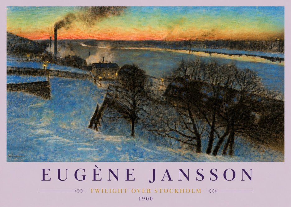 Eugène Jansson Twilight over Stockholm No6 - Juliste