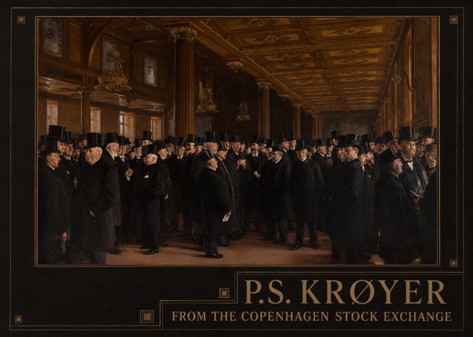 P.S. Krøyer From the Copenhagen Stock Exchange No4 - Juliste