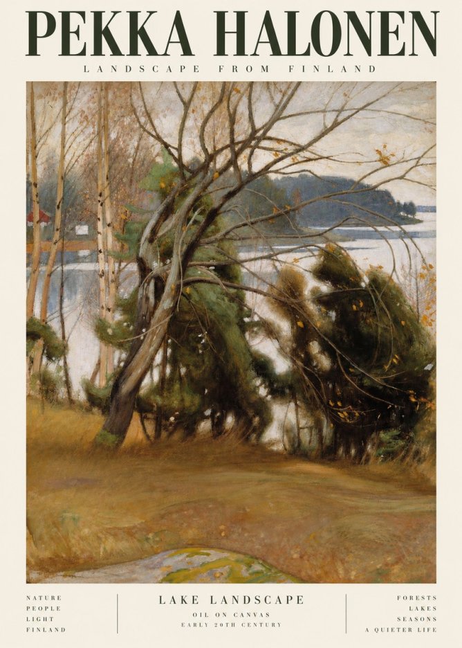 Pekka Halonen Lake Landscape No3 - Juliste