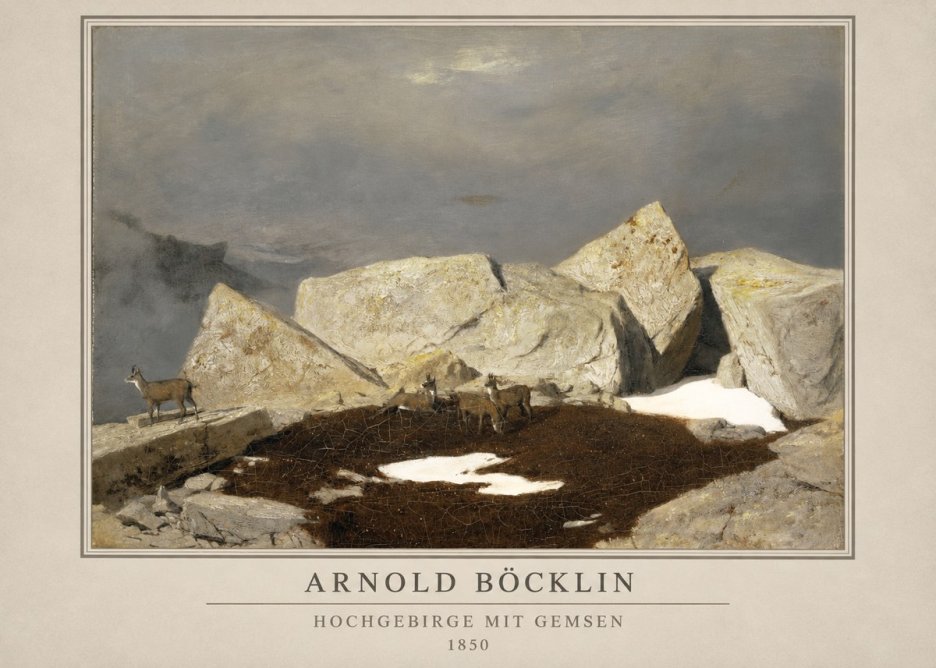 Arnold Böcklin Hochgebirge Mit Gemsen No3 - Juliste