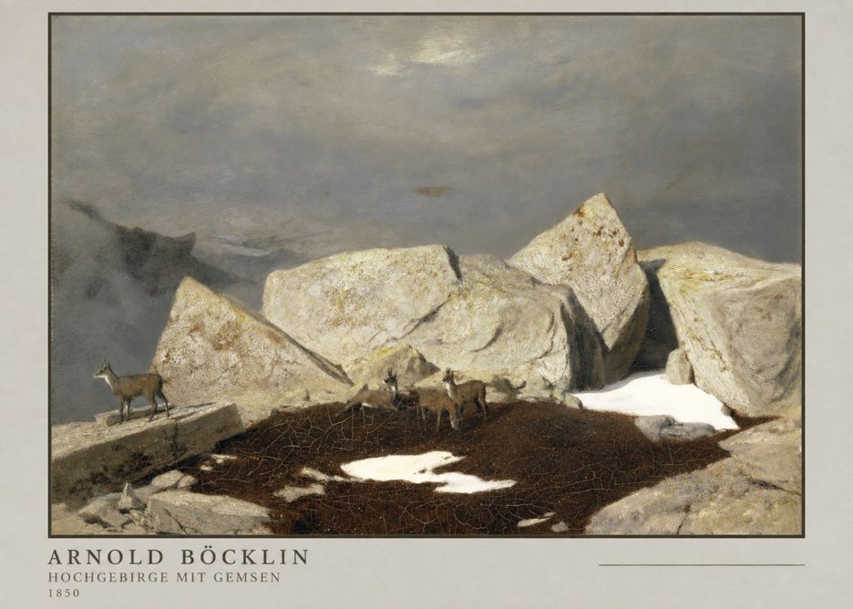 Arnold Böcklin Hochgebirge Mit Gemsen No4 - Juliste