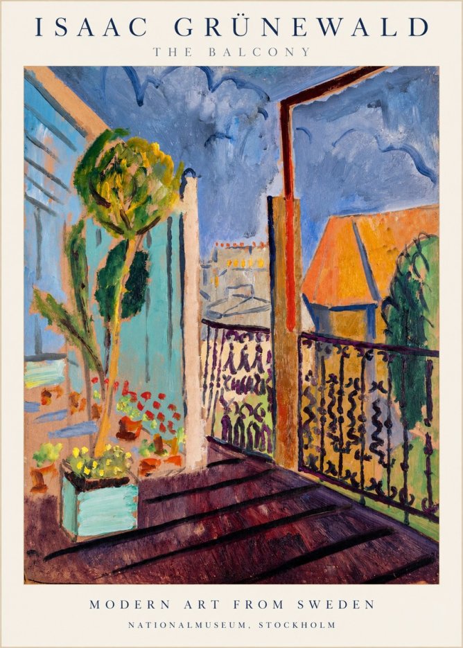 Isaac Grünewald The Balcony No1 - Juliste
