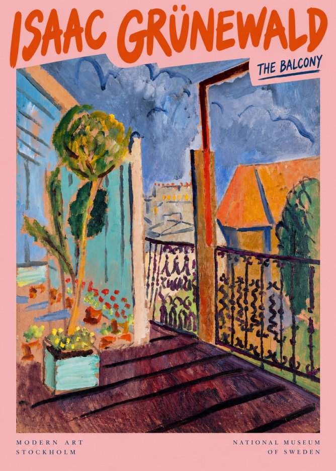 Isaac Grünewald The Balcony No2 - Juliste
