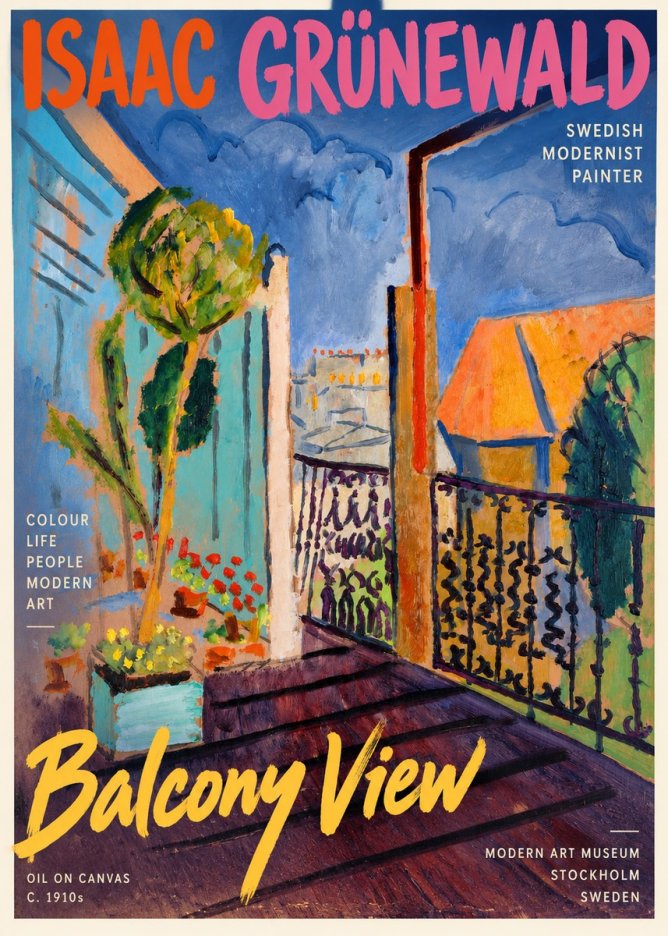 Isaac Grünewald The Balcony No4 - Juliste