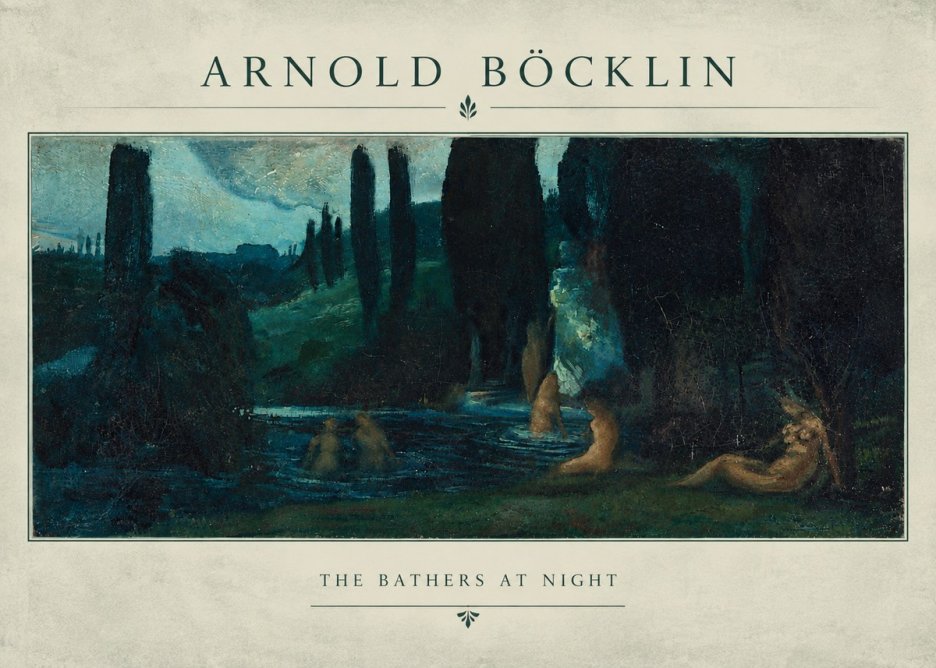 Arnold Böcklin The Bathers at Night No4 - Juliste
