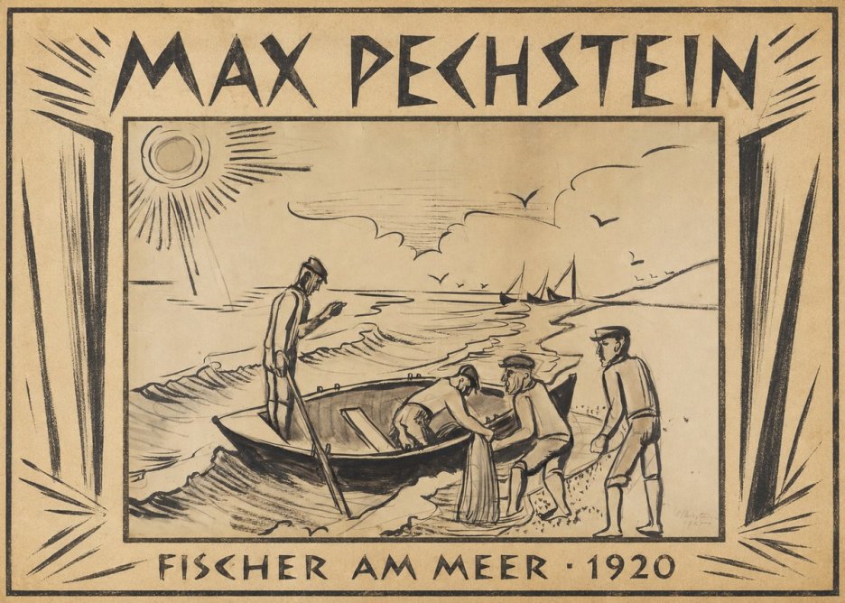 Max Pechstein Fischer Am Meer - 1920 No1 - Juliste