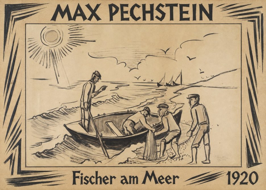 Max Pechstein Fischer Am Meer - 1920 No2 - Juliste