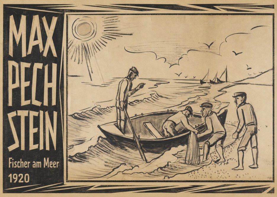 Max Pechstein Fischer Am Meer - 1920 No3 - Juliste