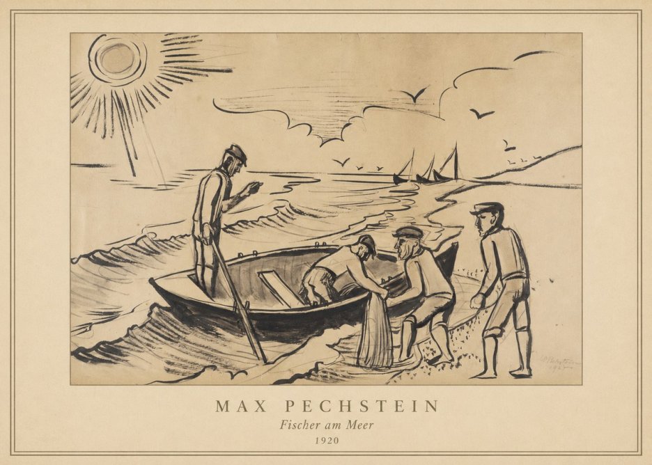 Max Pechstein Fischer Am Meer - 1920 No4 - Juliste