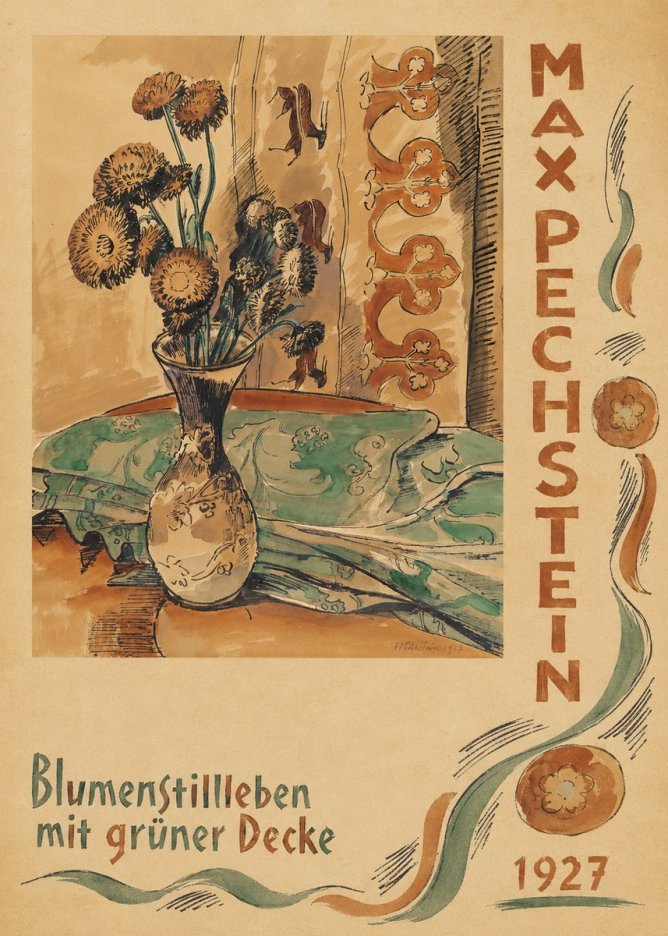 Max Pechstein Blumenstillleben Mit Grüner Decke No4 - Juliste