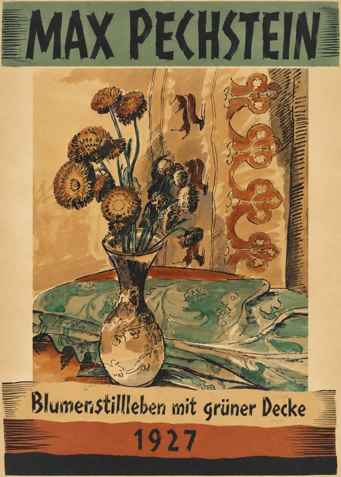 Max Pechstein Blumenstillleben Mit Grüner Decke No5 - Juliste