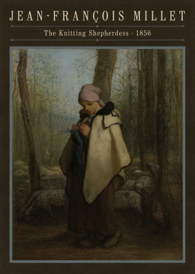 Jean-François Millet The Knitting Shepherdess · 1856 No6 - Juliste