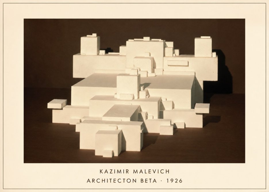 Kazimir Malevich Architecton Beta No4 - Juliste