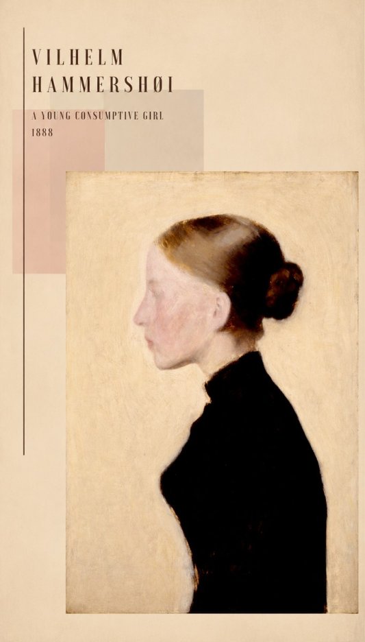 Vilhelm Hammershøi A Young Consumptive Girl No5 - Juliste