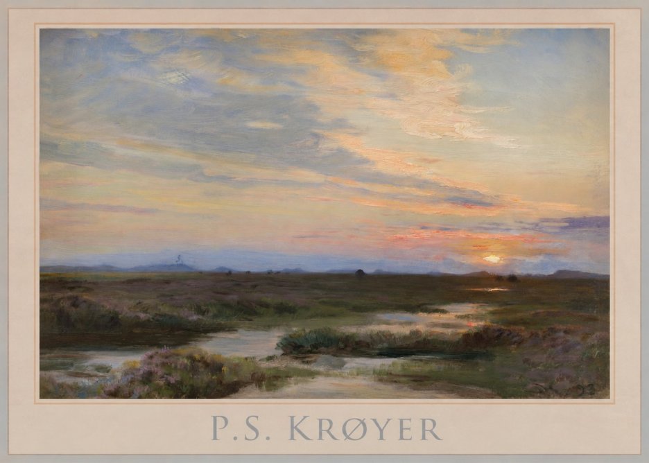 P.S. Krøyer Moorland with Sunset No1 - Juliste