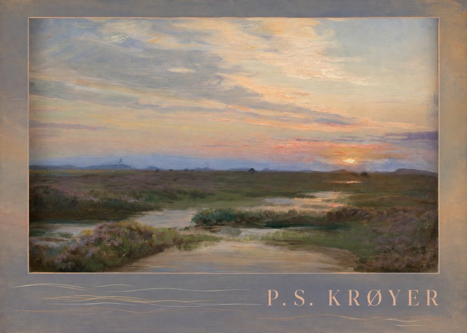 P.S. Krøyer Moorland with Sunset No2 - Juliste