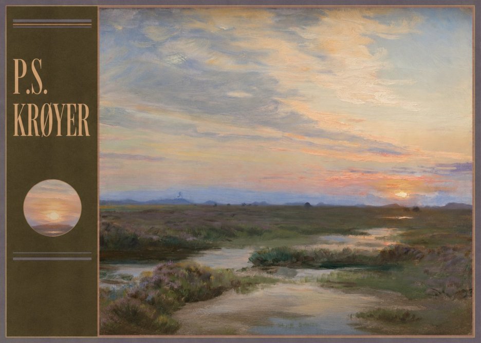 P.S. Krøyer Moorland with Sunset No4 - Juliste