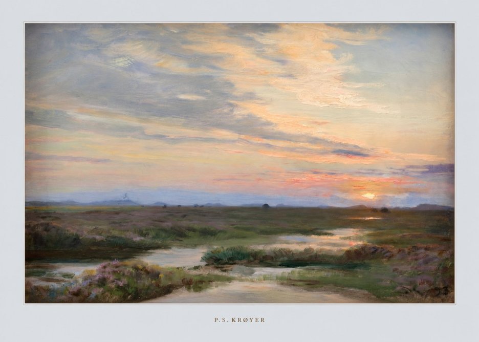 P.S. Krøyer Moorland with Sunset No5 - Juliste