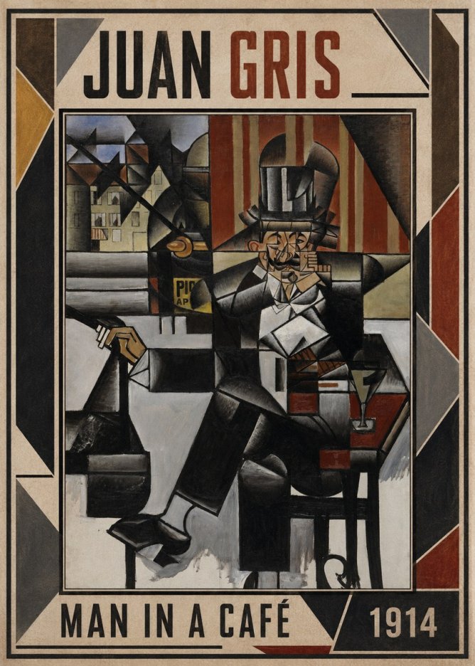 Juan Gris Man in a Café No1 - Juliste
