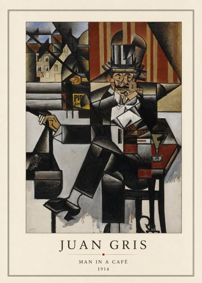 Juan Gris Man in a Café No3 - Juliste