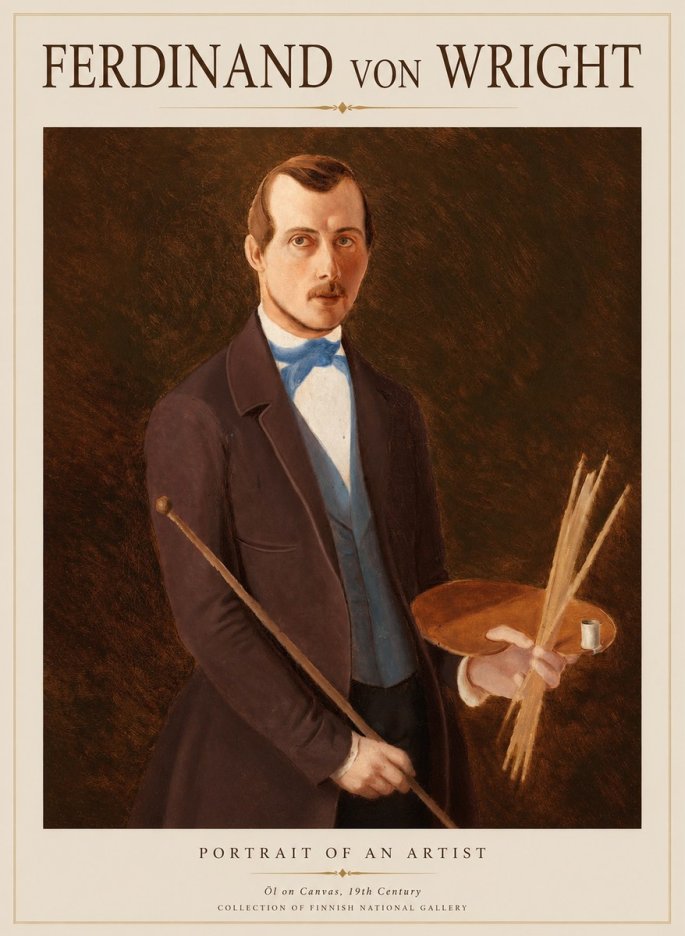 Ferdinand von Wright Portrait of an Artist No1 - Juliste