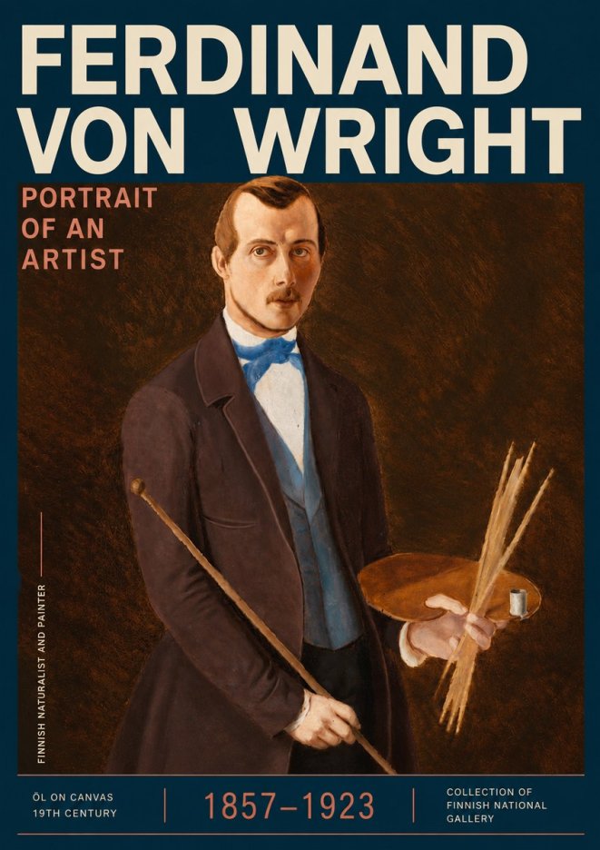 Ferdinand von Wright Portrait of an Artist No3 - Juliste