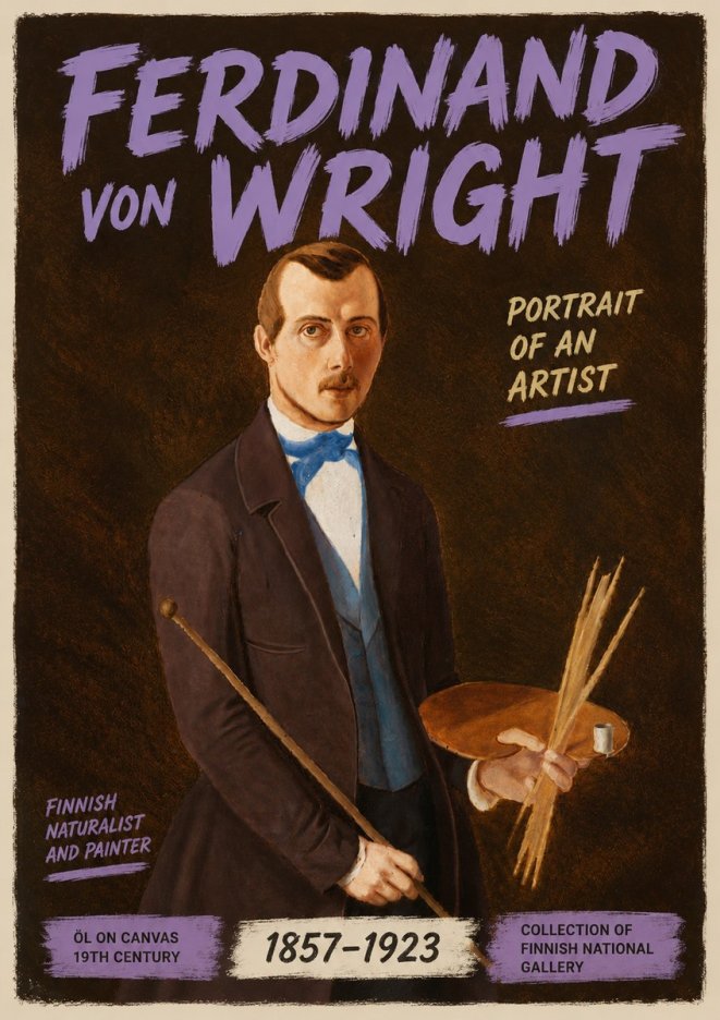 Ferdinand von Wright Portrait of an Artist No5 - Juliste