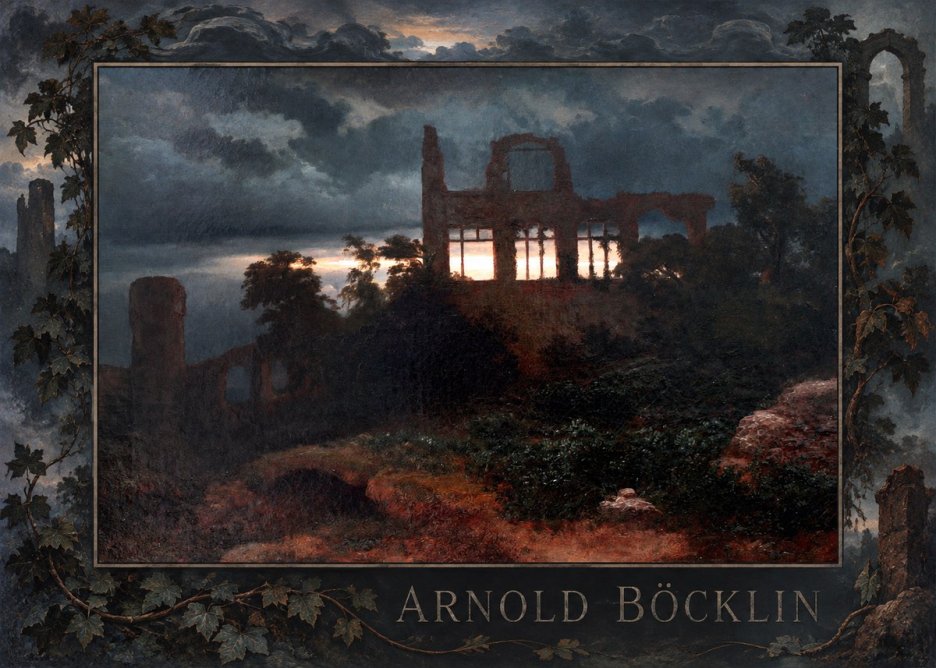 Arnold Böcklin Ruined Castle No4 - Juliste