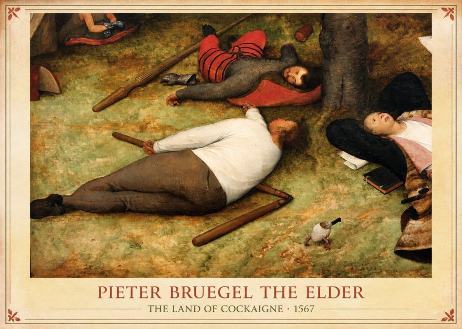 Pieter Bruegel The Land of Cockaigne I No1 - Juliste