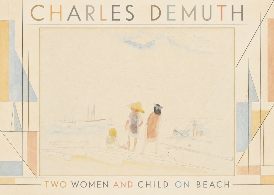 Charles Demuth Two Women and Child on Beach No4 - Juliste