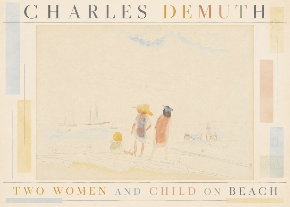 Charles Demuth Two Women and Child on Beach No5 - Juliste