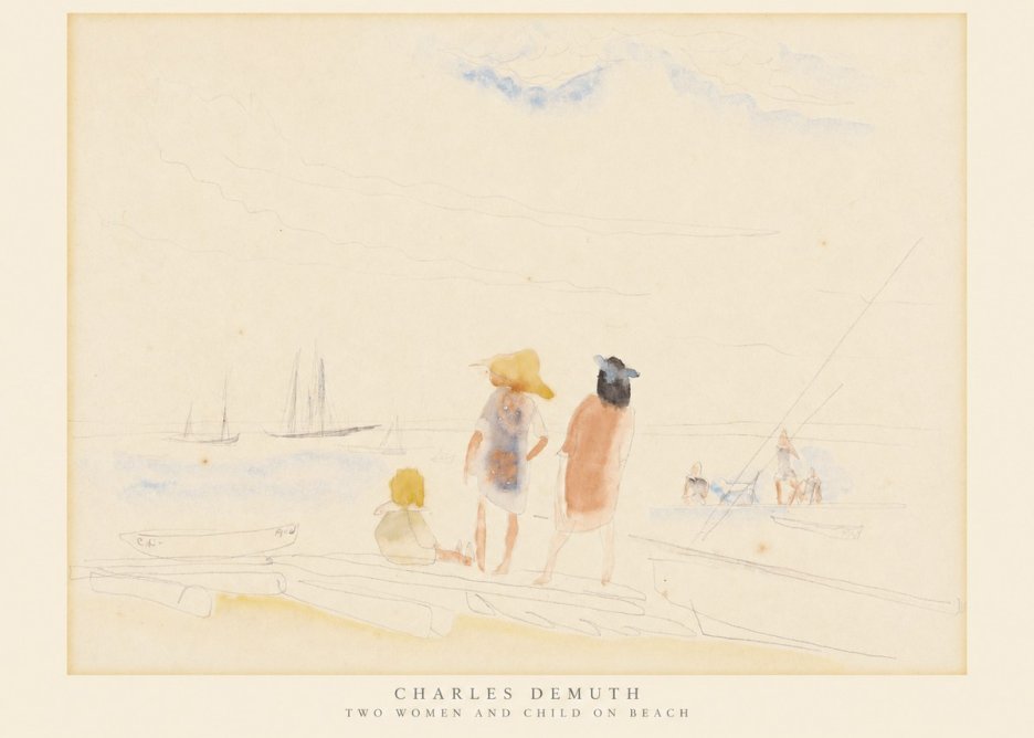 Charles Demuth Two Women and Child on Beach No6 - Juliste