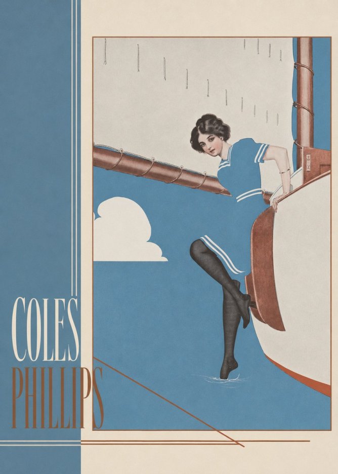 Coles Phillips Woman on a Yacht No2 - Juliste