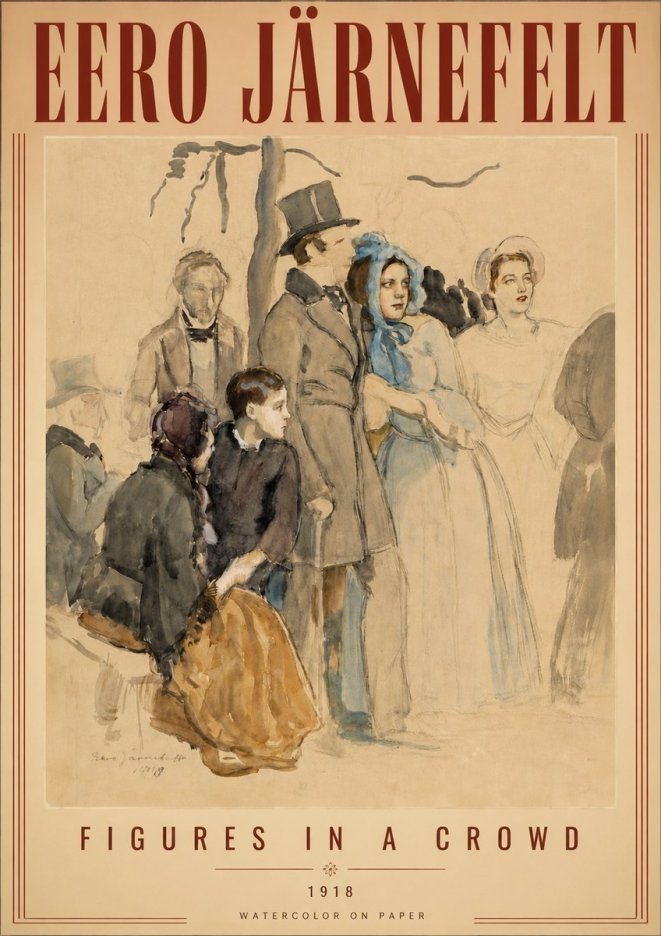 Eero Järnefelt Figures in a Crowd No4 - Juliste