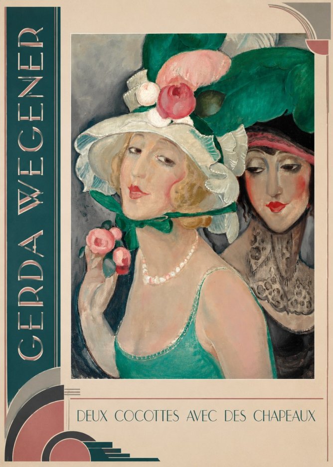 Gerda Wegener Deux Cocottes Avec Des Chapeaux No2 - Juliste