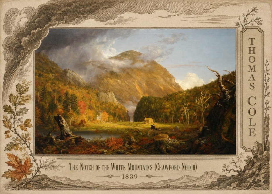 Thomas Cole The Notch of the White Mountains (Crawford Notch) No5 - Juliste