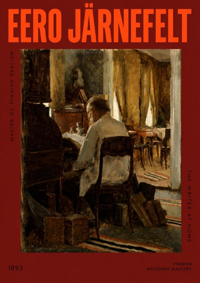 Eero Järnefelt The Writer at Home No2 - Juliste