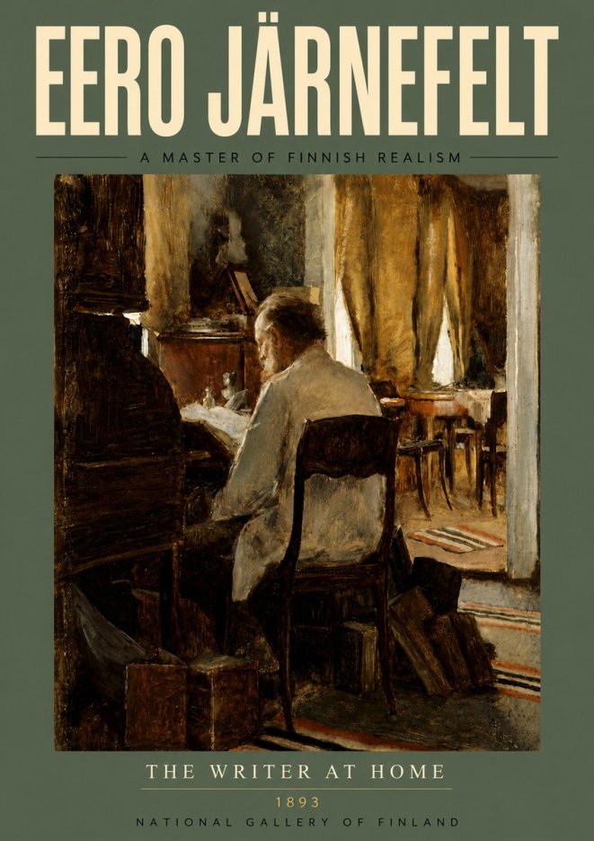 Eero Järnefelt The Writer at Home No4 - Juliste