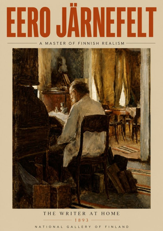 Eero Järnefelt The Writer at Home No5 - Juliste