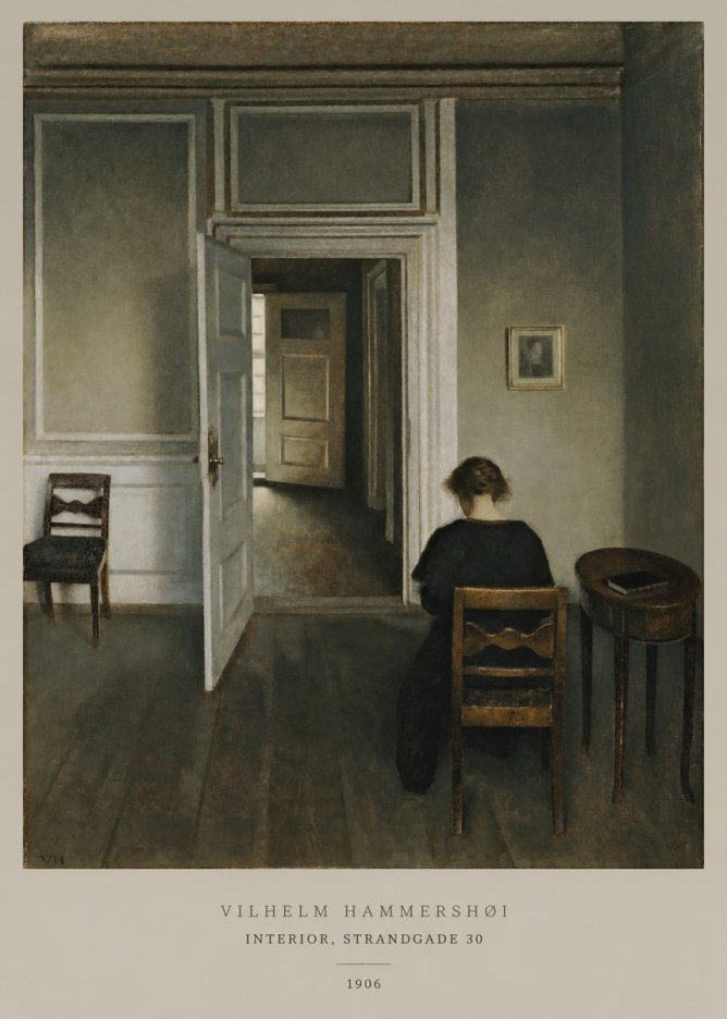 Vilhelm Hammershøi Interior, Strandgade 30 II No5 - Juliste