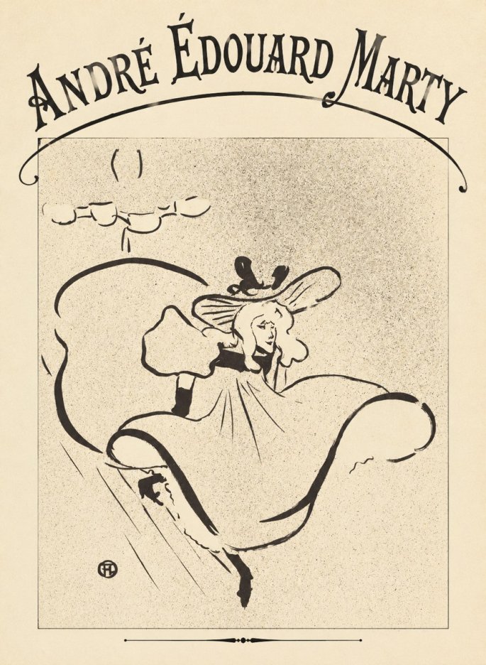 André Édouard Marty Elegant Woman with Hat No4 - Juliste