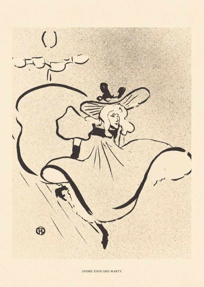 André Édouard Marty Elegant Woman with Hat No6 - Juliste