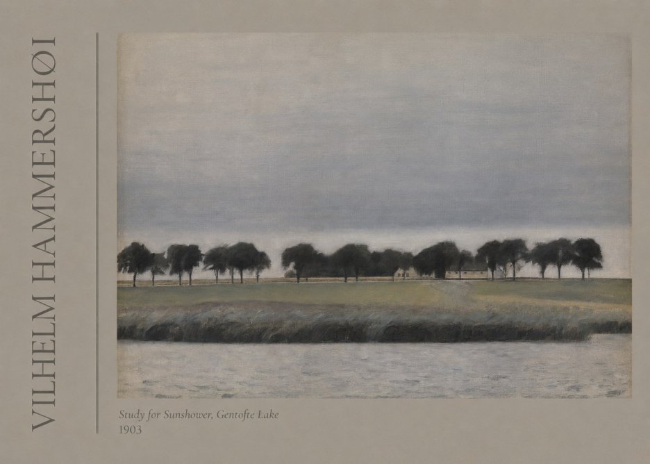 Vilhelm Hammershøi Study for Sunshower, Gentofte Lake No2 - Juliste