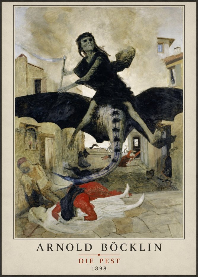 Arnold Böcklin Die Pest II No3 - Juliste