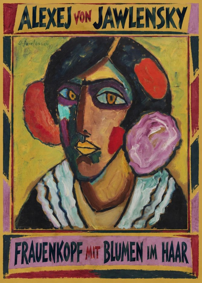 Alexej von Jawlensky Frauenkopf Mit Blumen Im Haar No1 - Juliste