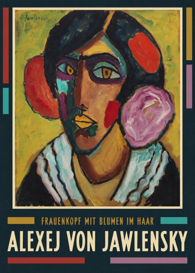 Alexej von Jawlensky Frauenkopf Mit Blumen Im Haar No3 - Juliste