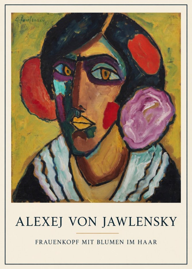 Alexej von Jawlensky Frauenkopf Mit Blumen Im Haar No5 - Juliste